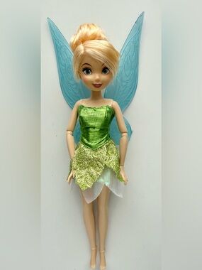 Disney Peter Pan Tinkerbell Classic Doll in Green Dress with Blue Wings